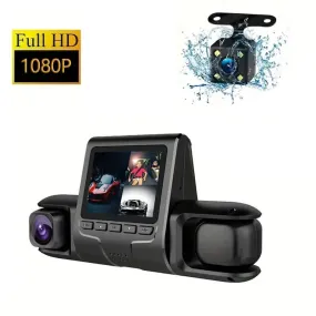 1080P Triple Lens Car Dash Cam Dashcam Front  Inside & Rear HD Car DVR 120 Angle Loop Recording Gravity Sensor