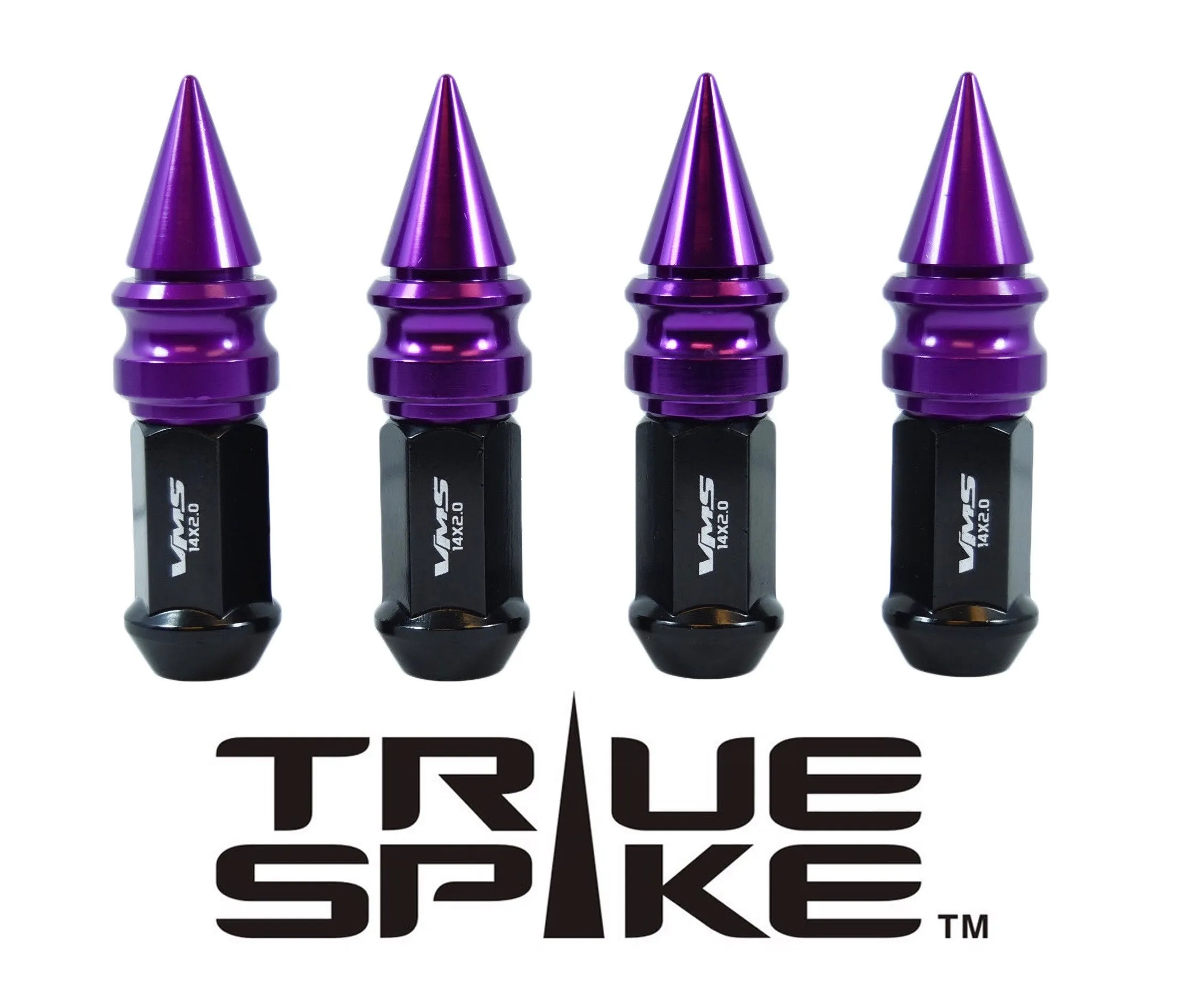 14X1.5 MM 89MM LONG CARS ONLY!! NO TRUCKS!! EXTENDED RIBBED SPIKE (25MM DIAMETER) STEEL LUG NUTS ANODIZED ALUMINUM CAPS // 25MM CAP DIAMETER 51MM CAP LENGTH PART NUMBER LGC028