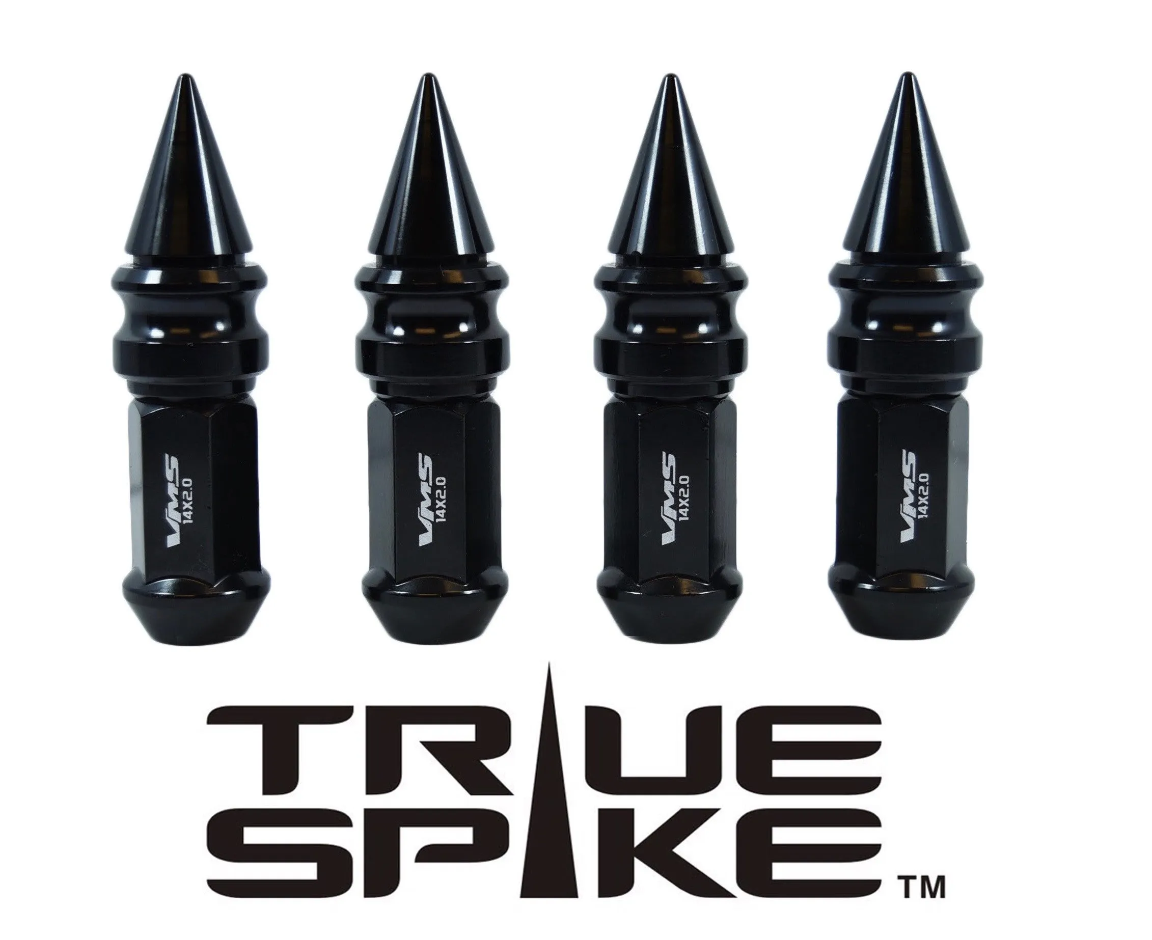 14X1.5 MM 89MM LONG CARS ONLY!! NO TRUCKS!! EXTENDED RIBBED SPIKE (25MM DIAMETER) STEEL LUG NUTS ANODIZED ALUMINUM CAPS // 25MM CAP DIAMETER 51MM CAP LENGTH PART NUMBER LGC028