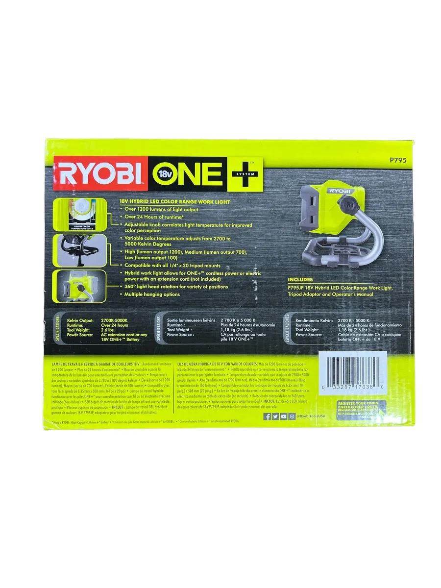 18-Volt ONE  Hybrid LED Color Range Work Light (Tool Only)