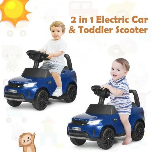 2-in-1 6V Land Rover Licensed Kids Ride On Car-Blue