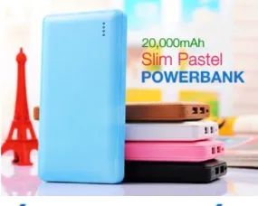 20,000mAh Slim Pastel Powerbank