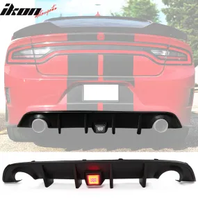 2015-2023 Dodge Charger Rear Bumper Diffuser w/ LED Brake Light Lamp