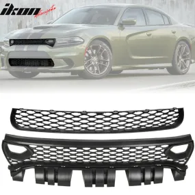 2015-2023 Dodge Charger Upper & Lower Car Grilles w/ Air Ducts 2PC PP