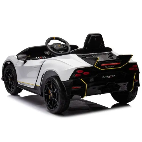 2025 Upgraded 12V Kids Licensed Lamborghini Aventador Autentica Ride On Car 1 Seater, LED Lights, Remote, 3-7kph