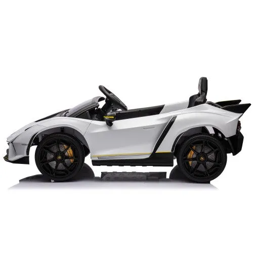 2025 Upgraded 12V Kids Licensed Lamborghini Aventador Autentica Ride On Car 1 Seater, LED Lights, Remote, 3-7kph