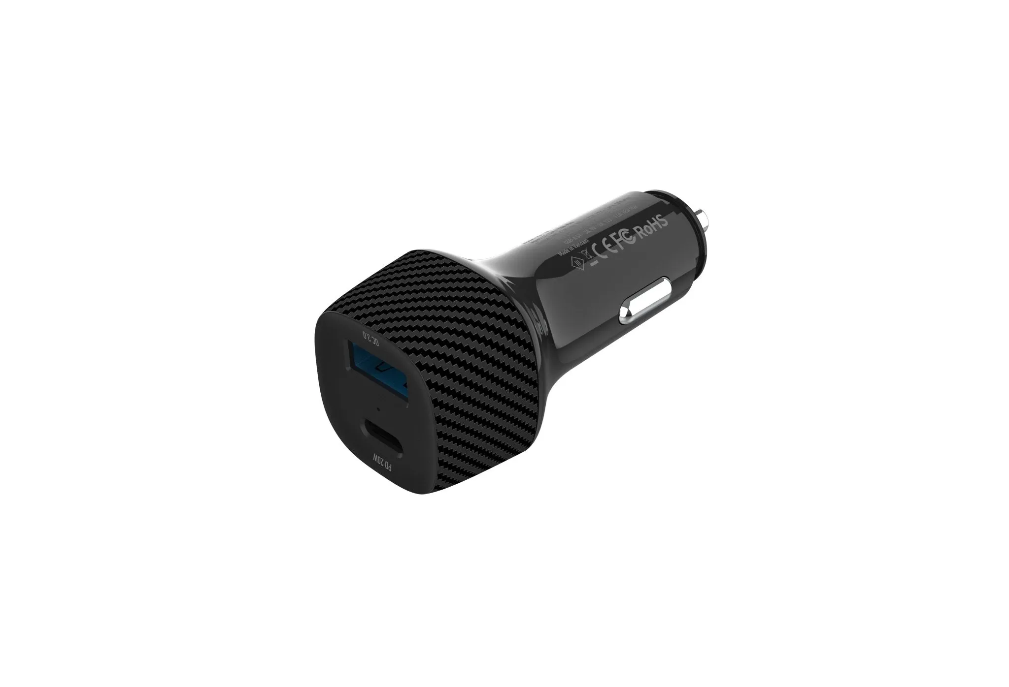 20W Dual Port Car Charger, USB-A & USB-C Outputs