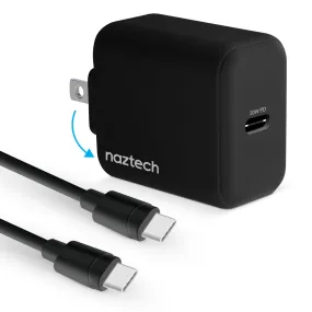 20W PD Wall Charger   USB-C to USB-C 4ft Cbl BLK