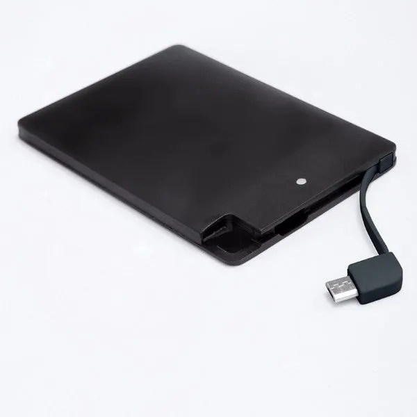 2300mAh Chargercard Powerbank with Micro USB Adapter