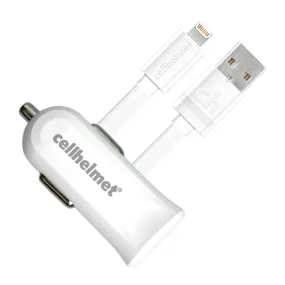 2.4-Amp Single-USB Car Charger with USB-A to Lightning(R) Flat Cable, 3 Feet