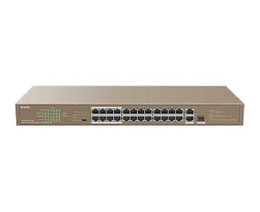 24FE 2GE/1SFP Rackmount Switch With 24-Port PoE