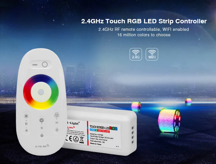 2.4G Touch RGB LED Strips Controller Set - DC 12V or 24V Max 10A