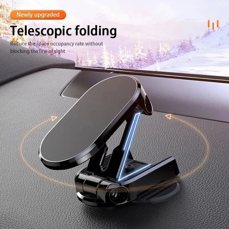 360 Rotatable Magnetic Car Phone Holder Magnet Smartphone Support GPS Foldable Phone Bracket in Car For iPhone Samsung Xiaomi