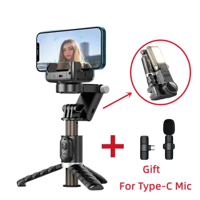 360 Rotation following Shooting Mode Gimbal Stabilizer Selfie Stick Tripod Gimbal for Iphone Phone Smartphone Live Photography