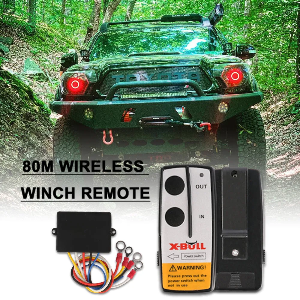 500A 12V Heavy Duty Winch Solenoid Relay Kit with Twin Wireless Remotes - X-BULL