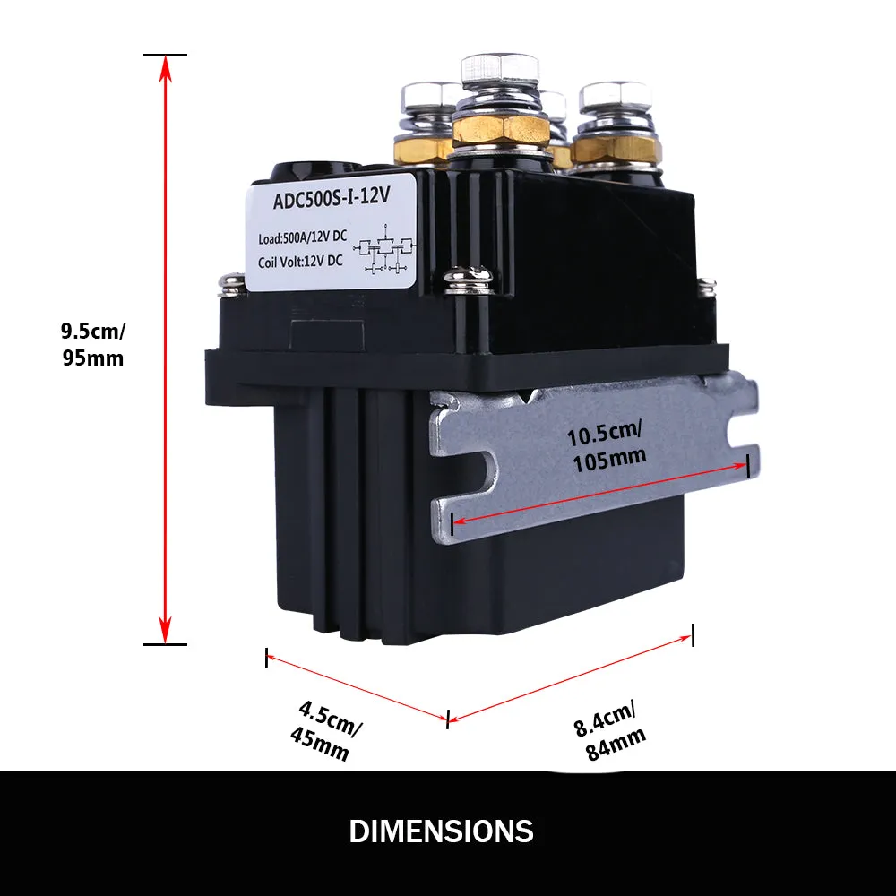 500A 12V Heavy Duty Winch Solenoid Relay Kit with Twin Wireless Remotes - X-BULL