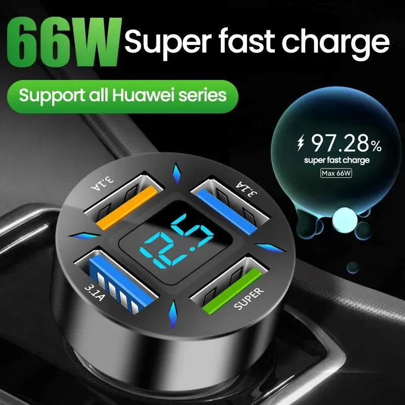 66W USB Car Charger with PD Quick Charge 3.0: Fast Charging for iPhone 13