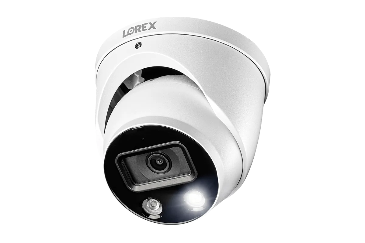 8-Channel NVR Fusion System with Six 4K Smart Deterrence IP Dome Security Cameras, Wi-Fi Floodlight and Indoor Camera