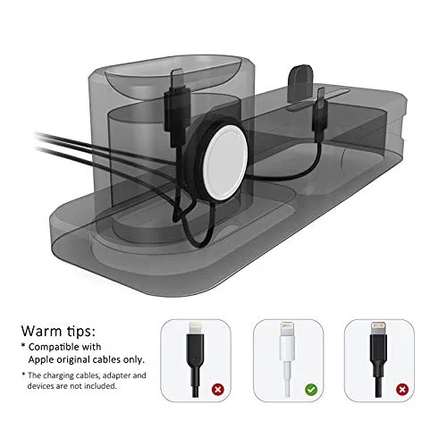 ACHICOO 3 in 1 Charging Dock Holder for i-Phone X 8 7 Silicone Charging Stand Dock Station for A-pple Watch Air-Pods Electronic Phone Computer Products for Travel/Work