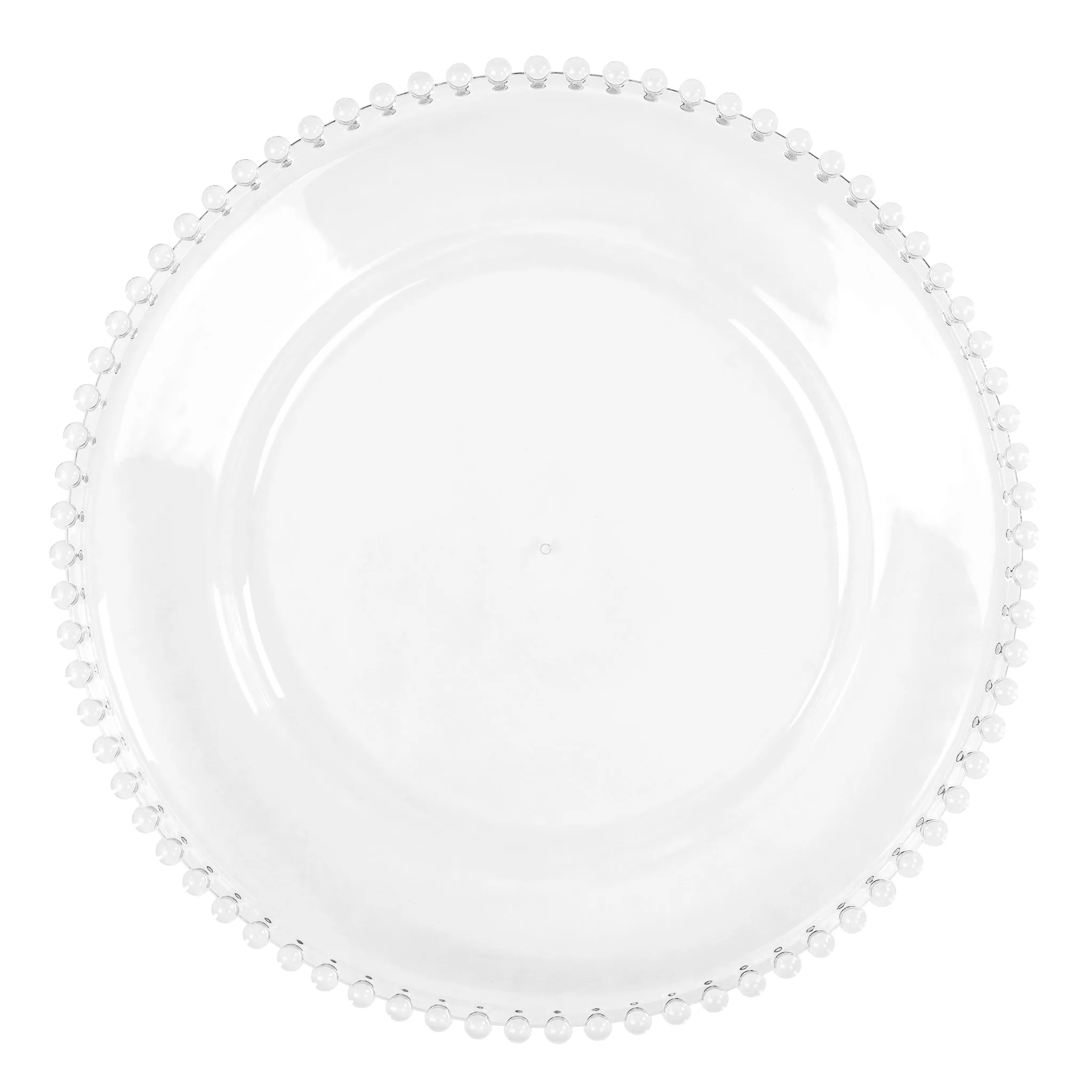 Acrylic Beaded 13" Round Charger Plate - Clear