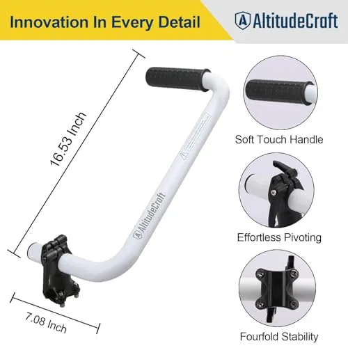 AltitudeCraft Upgraded Trimmer Handle, String Trimmer Handle Extension, Ergonomic Back Saver Lawn Trimmer Handle Grip - Universal Trimmer Handle for Easy Yard Trimming