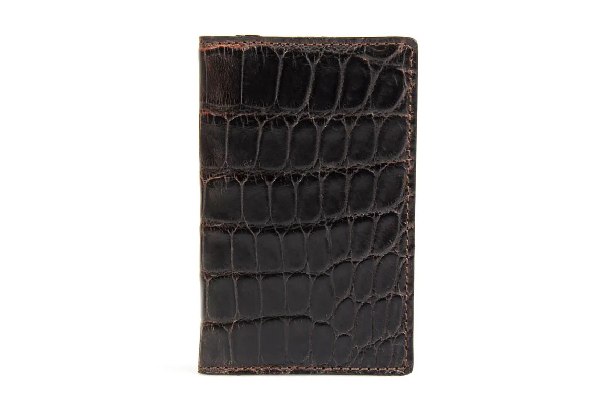 American Alligator Leather Business/Credit Card Case - Walnut Brown