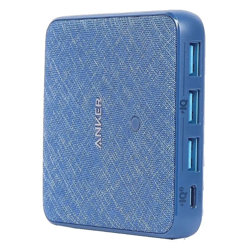 Anker PowerPort Atom III Slim 4 ports 65W & PIQ 3 - Blue Fabric A2045K31