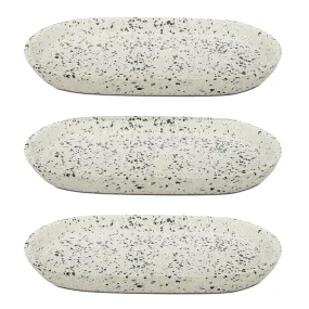 Anko Terrazzo Bathroom Toothbrush & Soap Dispenser Tray - Pack of 3 | Bathroom Shelf Organizer | Washroom Storage Organizer | Toothbrush & Soap Dispenser Tray | Ideal for Shampoo Bottles & Toothpaste