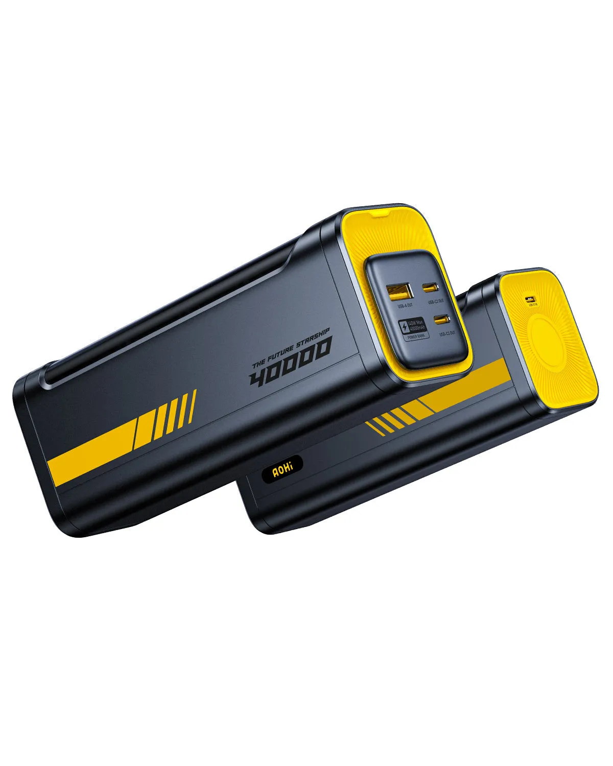 AOHI Starship 2-in-1 40000mAh PD3.1 140W Power Bank with USB4 PD 3.1 Racing Cable Set (40Gbps/ 240W/ 8K)