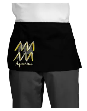 Aquarius Symbol Dark Adult Mini Waist Apron, Server Apron