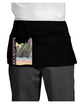 Archaopteryx - With Name Dark Adult Mini Waist Apron, Server Apron by TooLoud