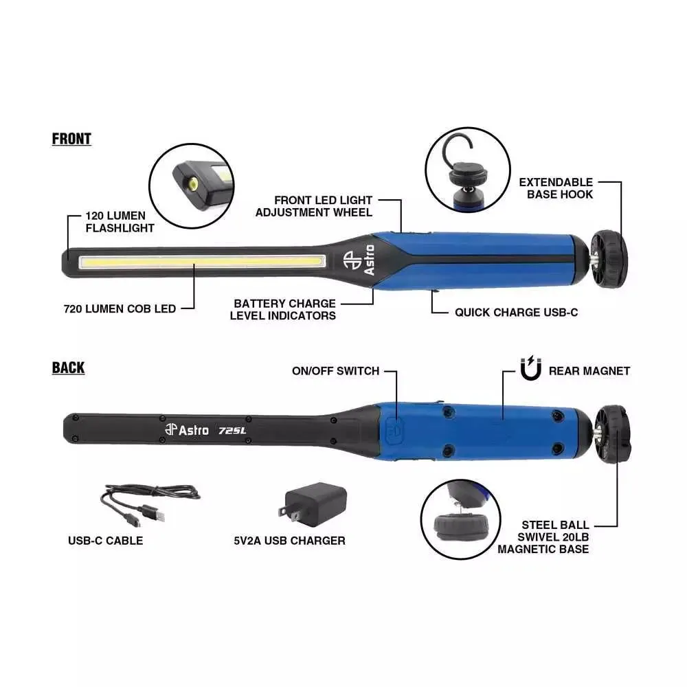 Astro 72SL 720 Lumen Rechargeable Magnetic LED USB-C Slim Light