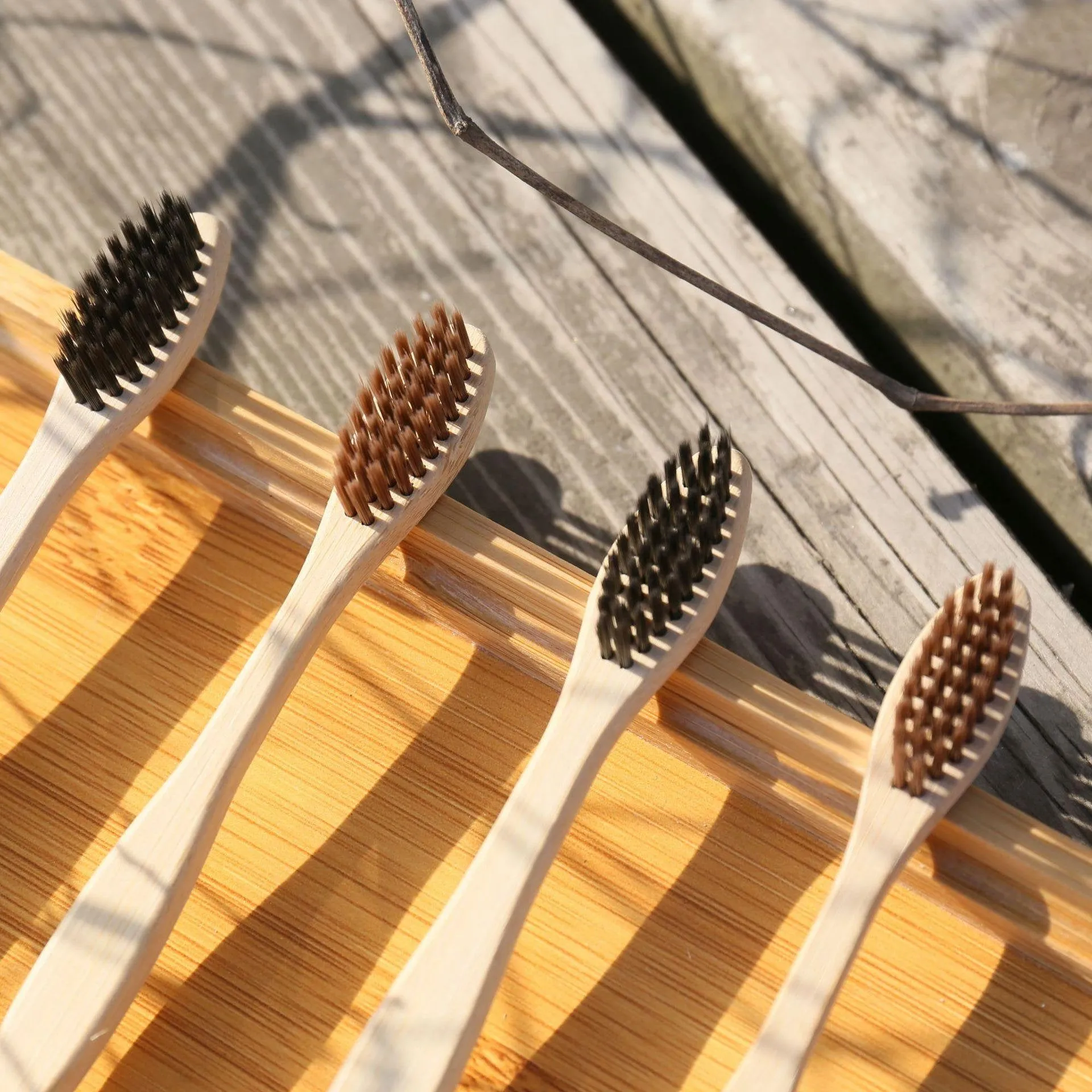 Bamboo Toothbrush, Wooden Toothbrushes, Medium Bristles,Charcoal Toothbrush, Enviromentally Friendly, Eco, Zero Waste Gift, Compostable