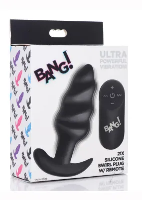 Bang 21x Vibe Swirl Plug W/remote Black