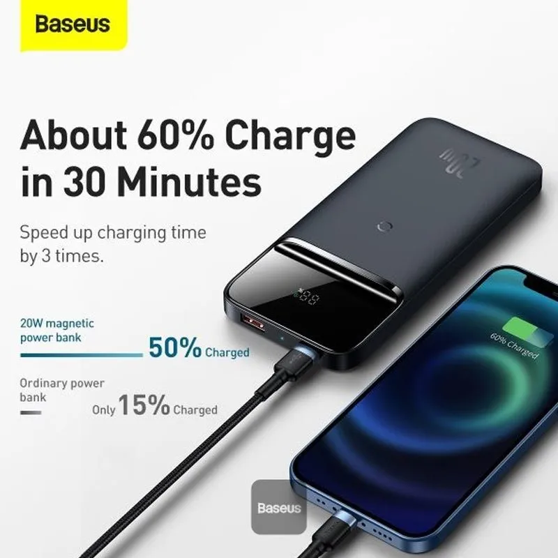 Baseus Magnetic Wireless Quick Charging Power Bank - 10000 mAh / 20W / Blue