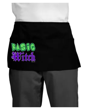 Basic Witch Color Green Dark Adult Mini Waist Apron, Server Apron