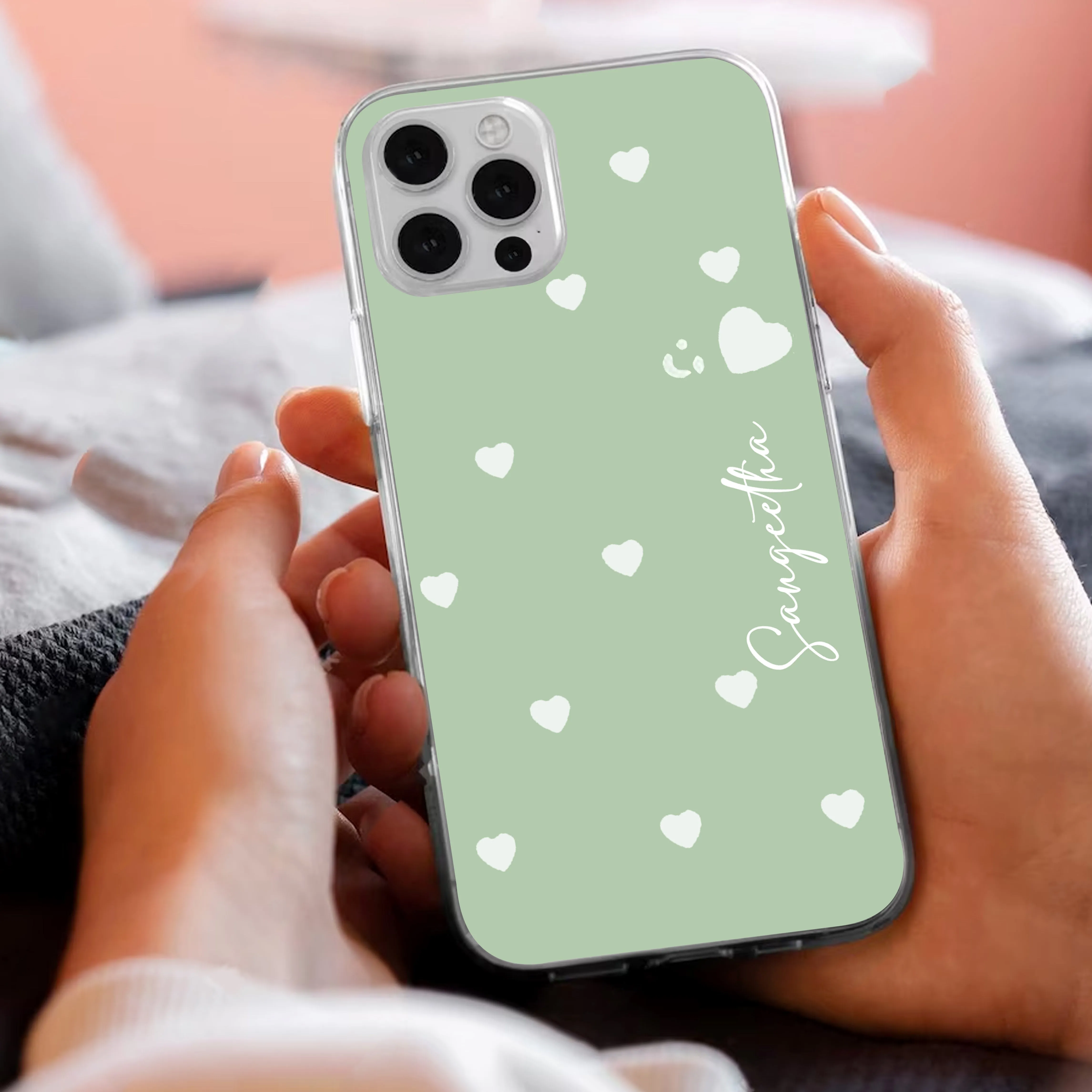 Be Loved Customize Transparent Silicon Case Mint Green For Poco