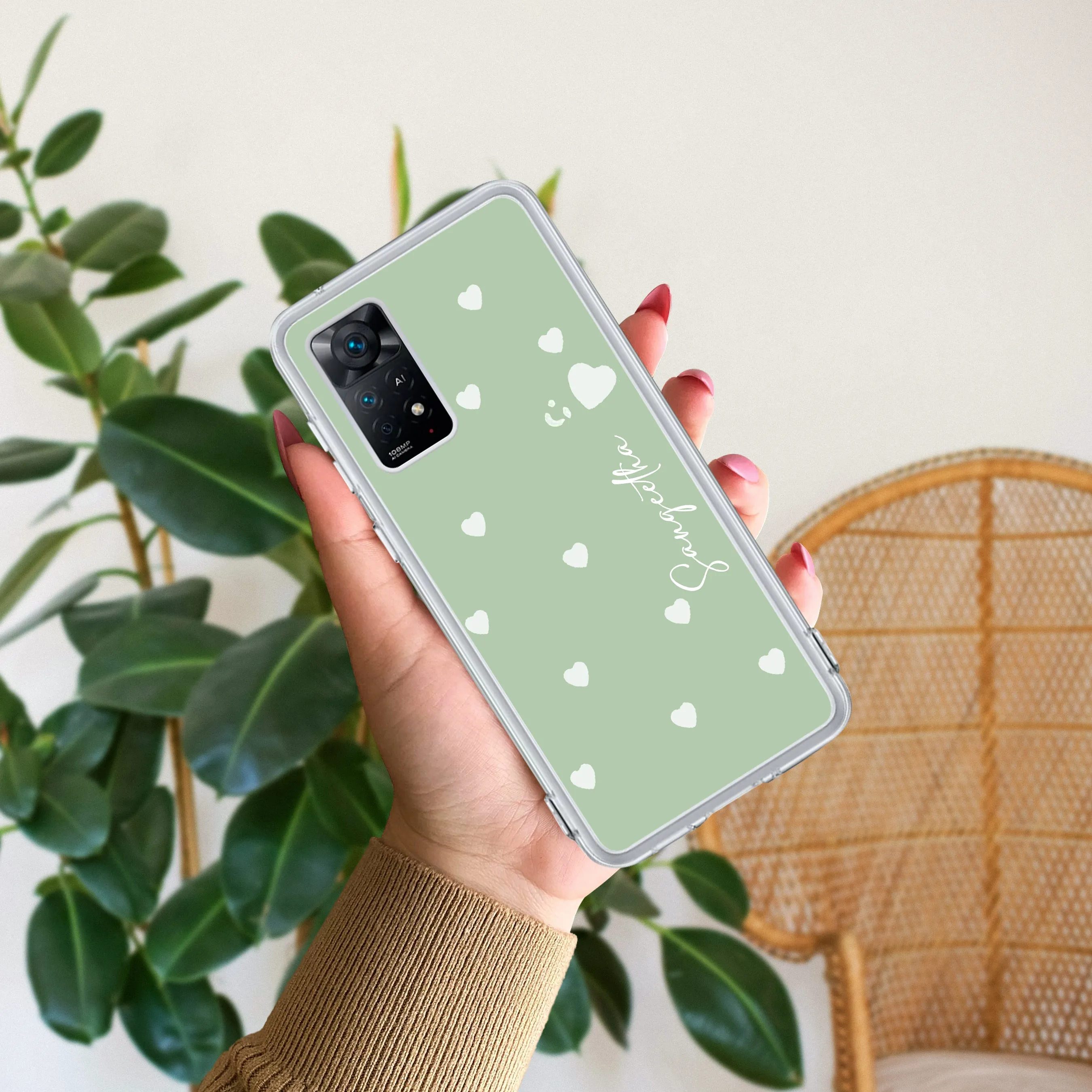 Be Loved Customize Transparent Silicon Case Mint Green For Poco