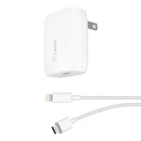 Belkin 18W USB-C Wall Charger (with 4' Lightning to USB-C Cable) - White