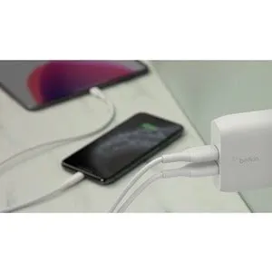 Belkin BoostCharge Dual USB-A Wall Charger 24W, Lightning to USB-A Cable