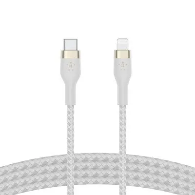 Belkin BoostCharge Pro Flex USB-C Lightning Connector 10' Cable   Strap - Chardonnay