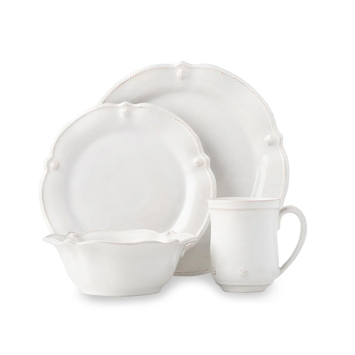 Berry & Thread Flared 4pc Place Setting - Whitewash