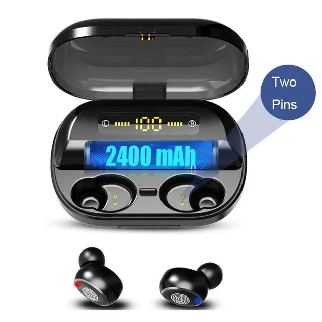 Bluetooth 5.0 Earbuds  Waterproof Headset With 4000mAh Power Bank