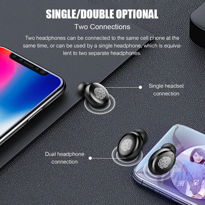 Bluetooth 5.0 Earbuds  Waterproof Headset With 4000mAh Power Bank