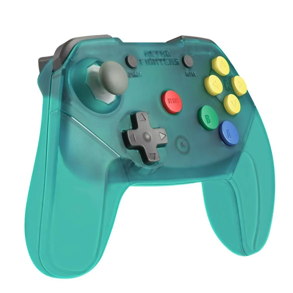 Brawler wireless 2.4G controller gamepad for Nintendo 64 [N64] - Clear blue | Retro Fighters