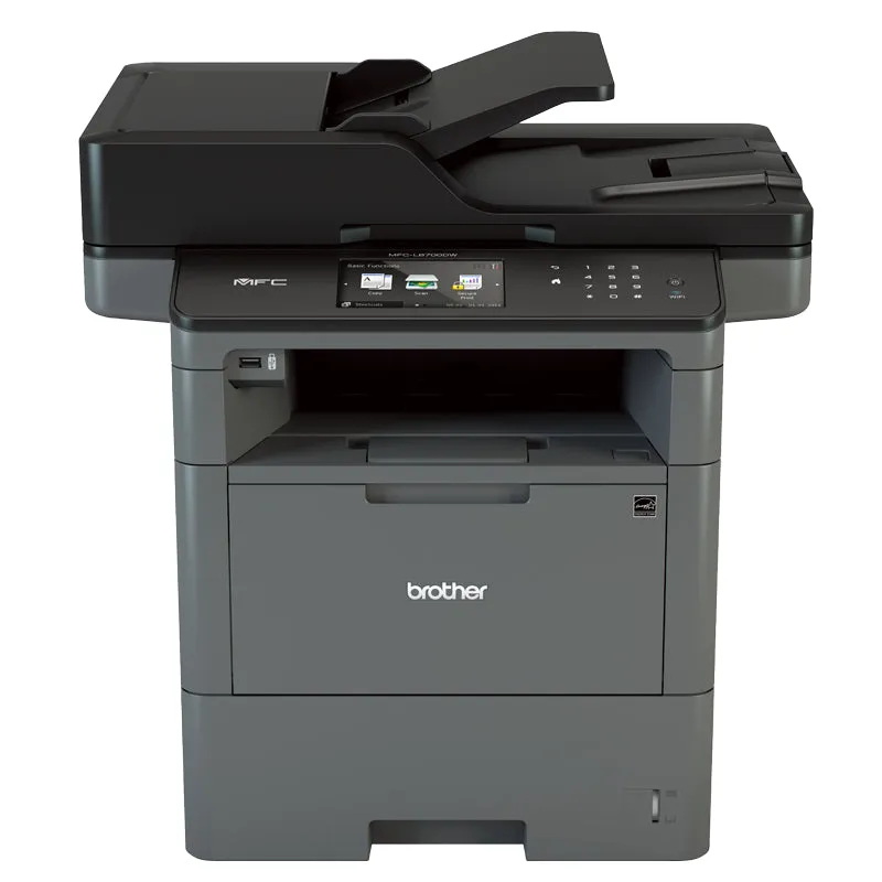 Brother MFC Monochrome Laser All-in-One Printer, 512MB Memory, Wireless, Ethernet, Duplex Printing, Color Touchscreen Display - MFC-L6700DW