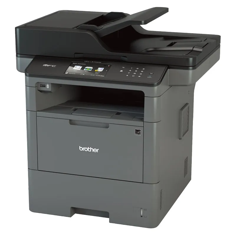 Brother MFC Monochrome Laser All-in-One Printer, 512MB Memory, Wireless, Ethernet, Duplex Printing, Color Touchscreen Display - MFC-L6700DW