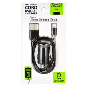 Car Charger USB Port with USB to Lightning Charging Cable Set - 2 Pieces Per Pack 20685