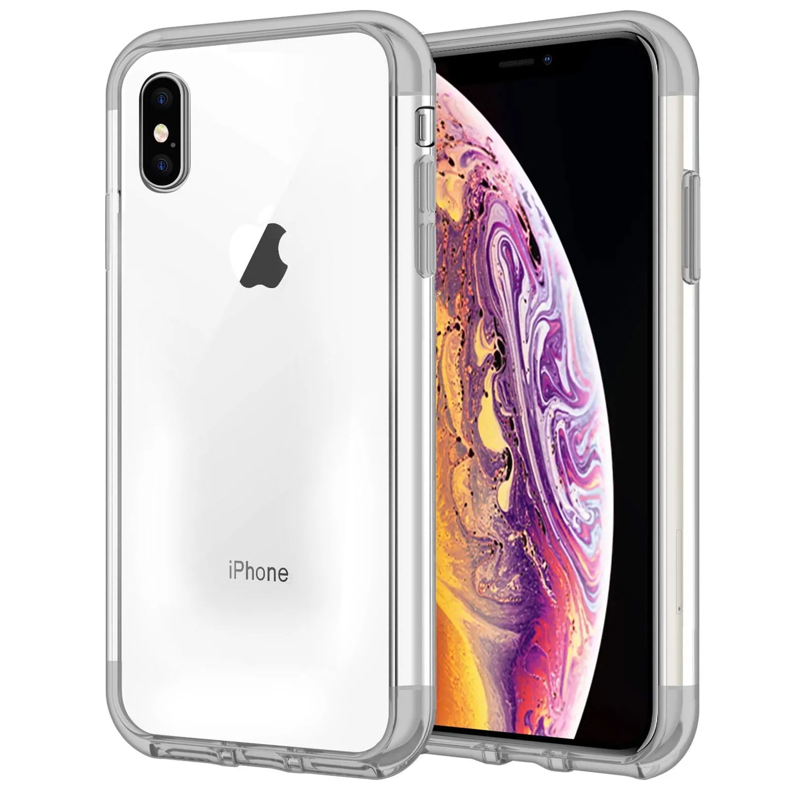 Case for iPhone XS Shock Proof Soft TPU Silicone Phone Clear Slim Cover