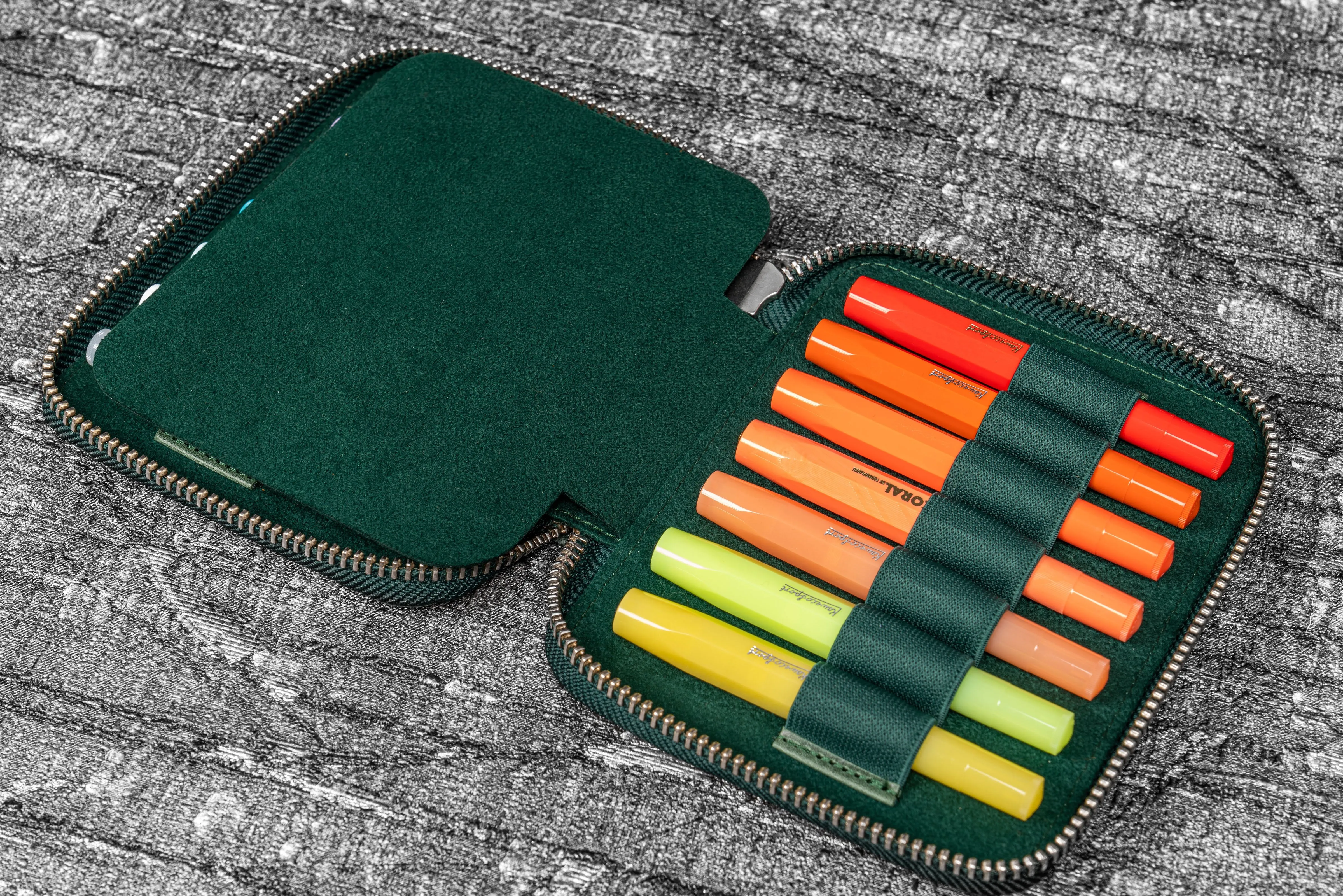 Collector Pen Case for 14 Kaweco Pens - Crazy Horse Forest Green